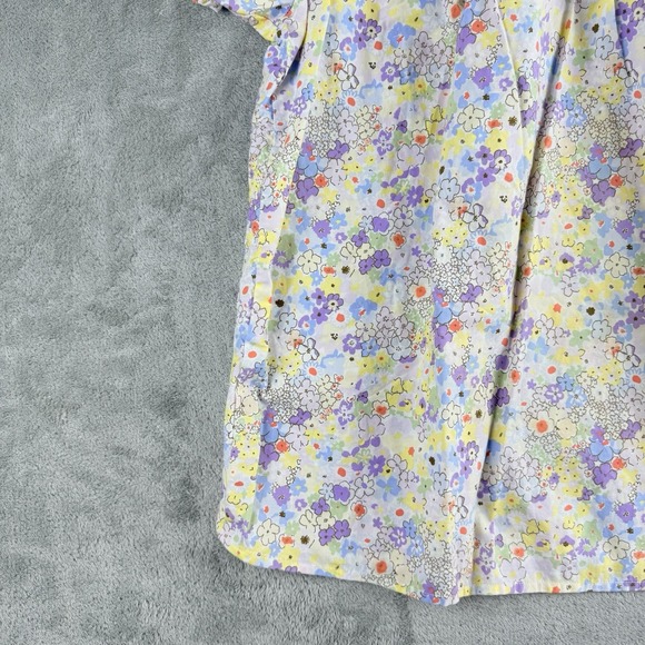 Levis Akiko Blouse Womens Medium Pastel Floral Puff‎ Sleeve Relaxed Fit Coquette - Picture 8 of 11